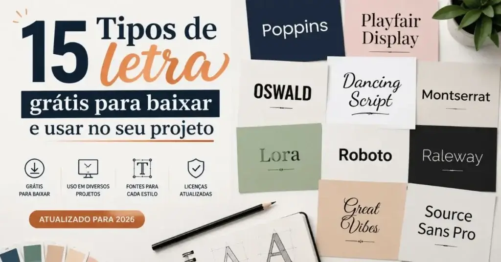 15 tipos de letra grátis para seu projeto